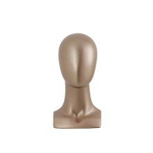 Realistic Gold Head Mannequin With Shoulder Abstract Fiberglass Mannequin Head Hair Hat Headband Wig Display Head Display Rack